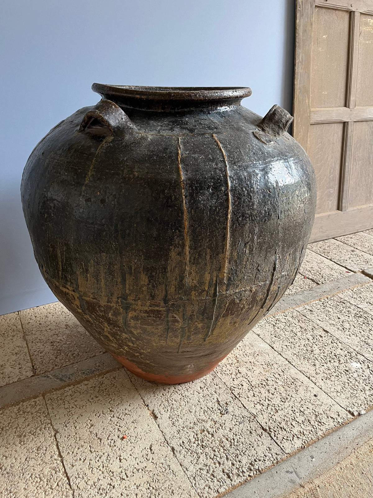 Large Antique Glazed Storage Jar