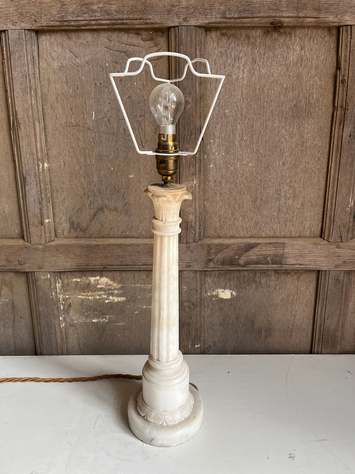 Alabaster Column Table Lamp