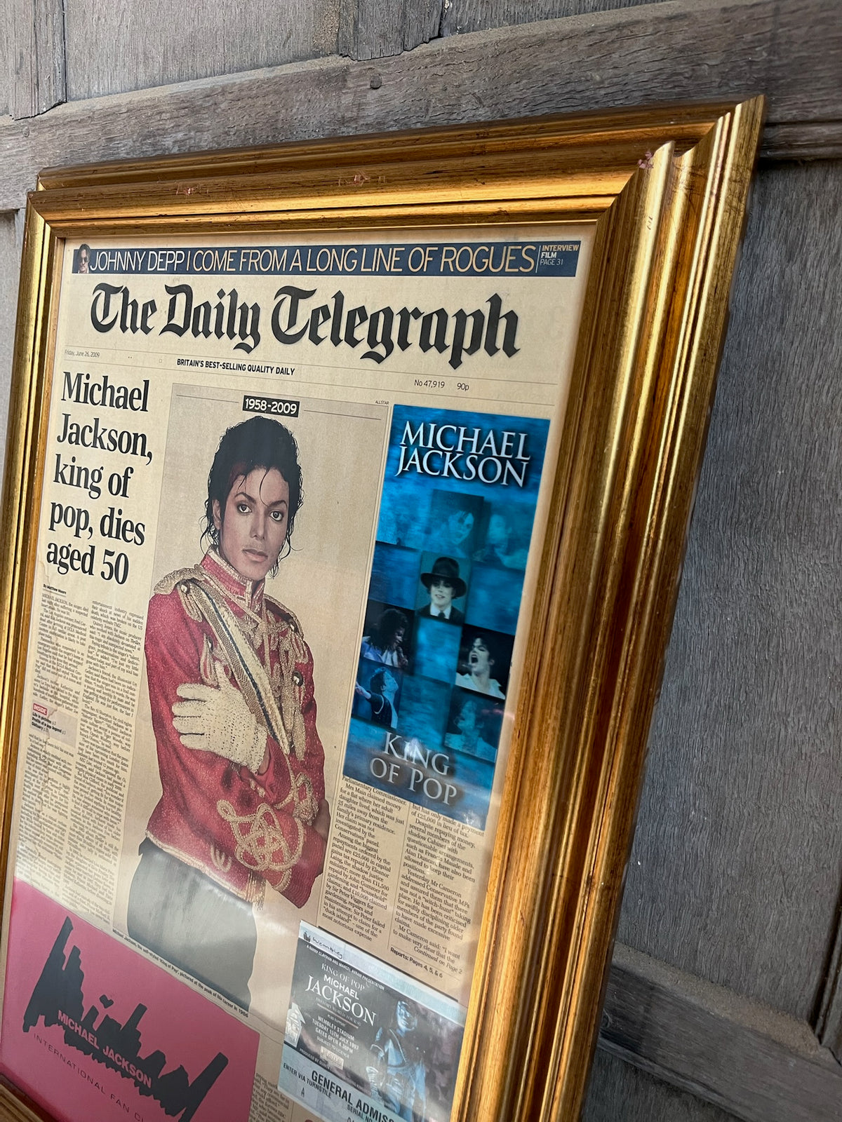 Framed Michael Jackson 'King of Pop' Memorabilia