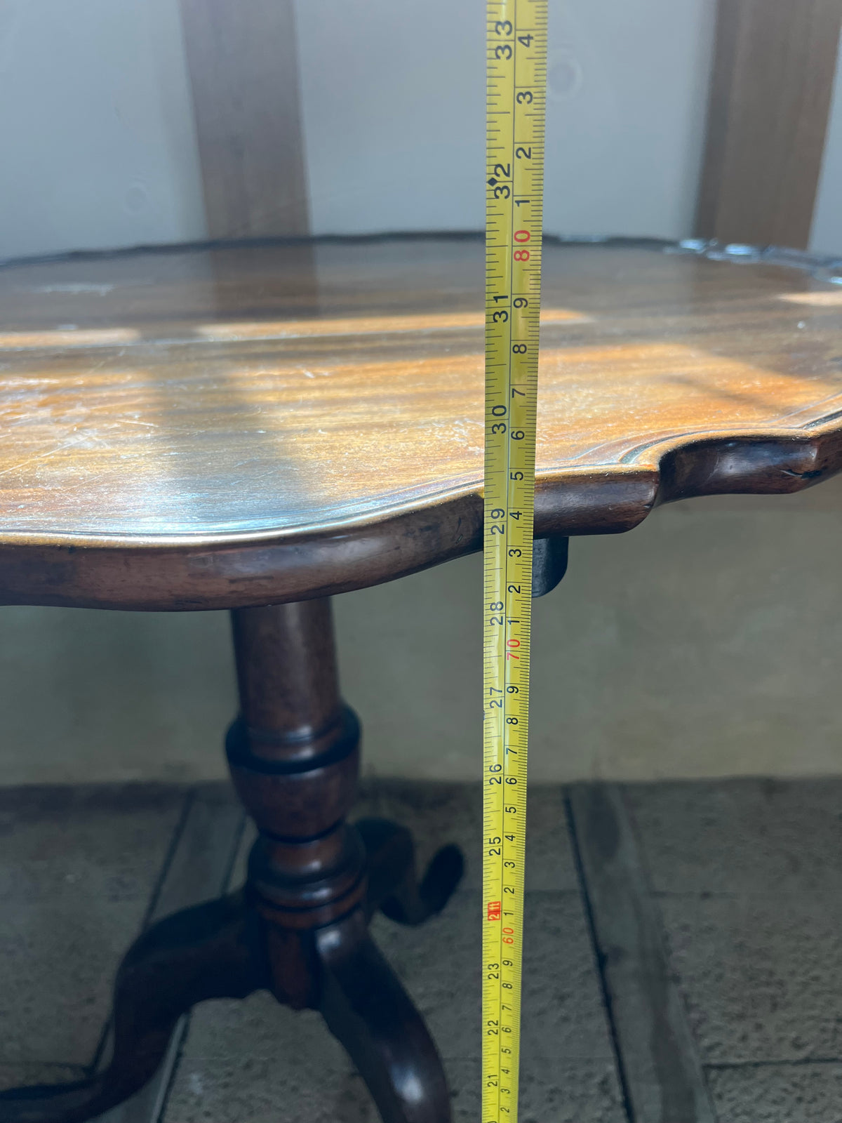 Mahogany Piecrust Tilt-Top Tripod Table