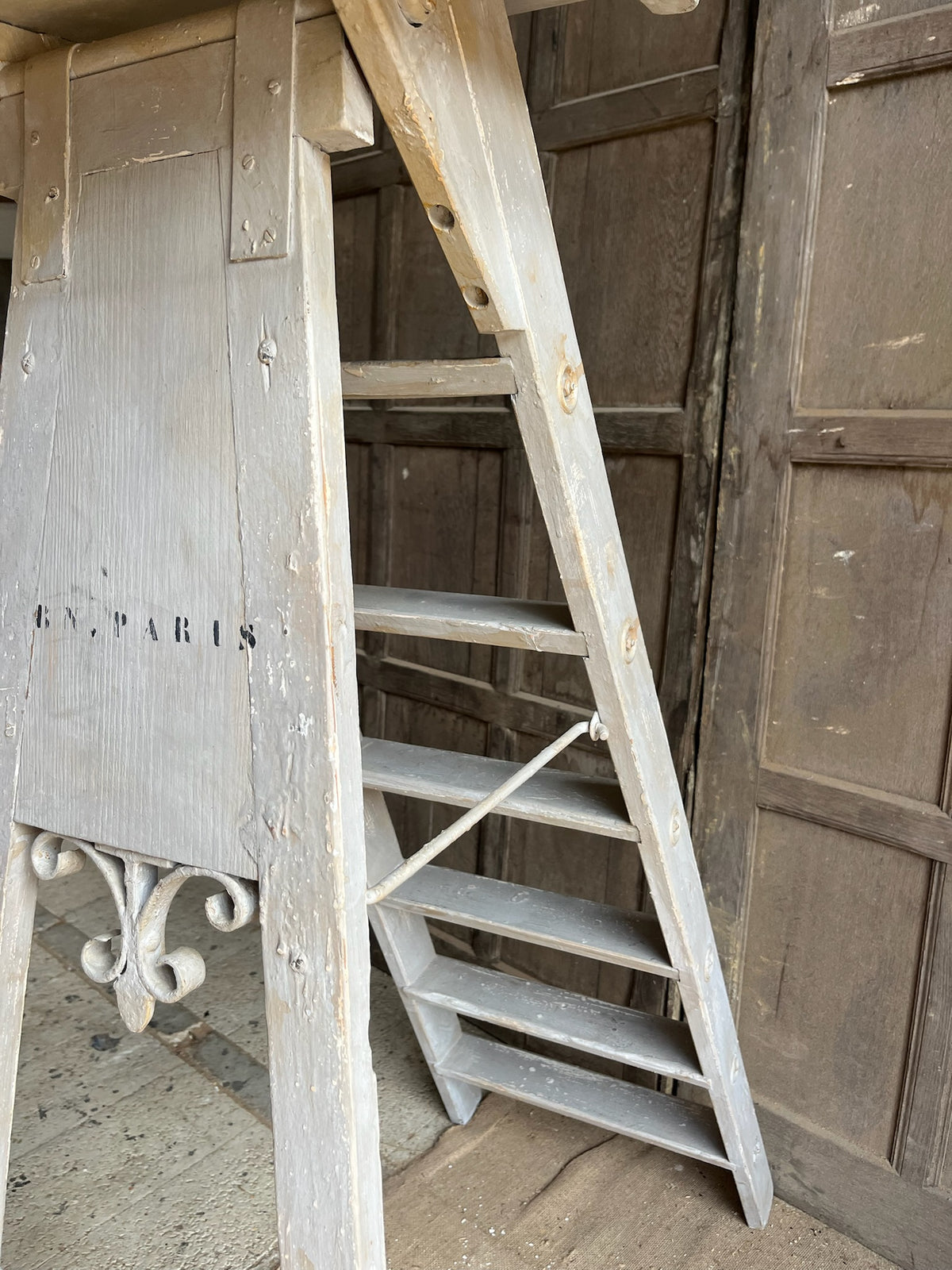 Antique French Painted Step Ladder (BN Paris)