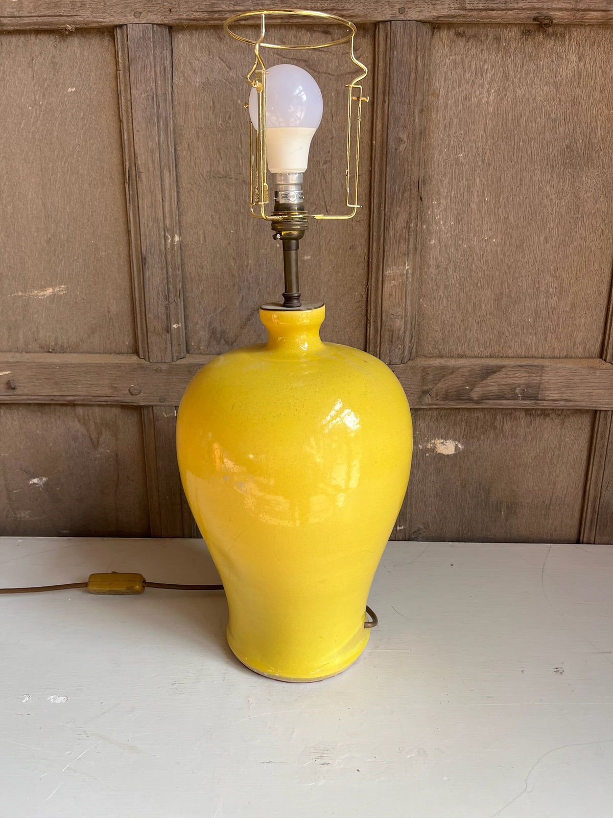 Yellow Ceramic Baluster Table Lamp