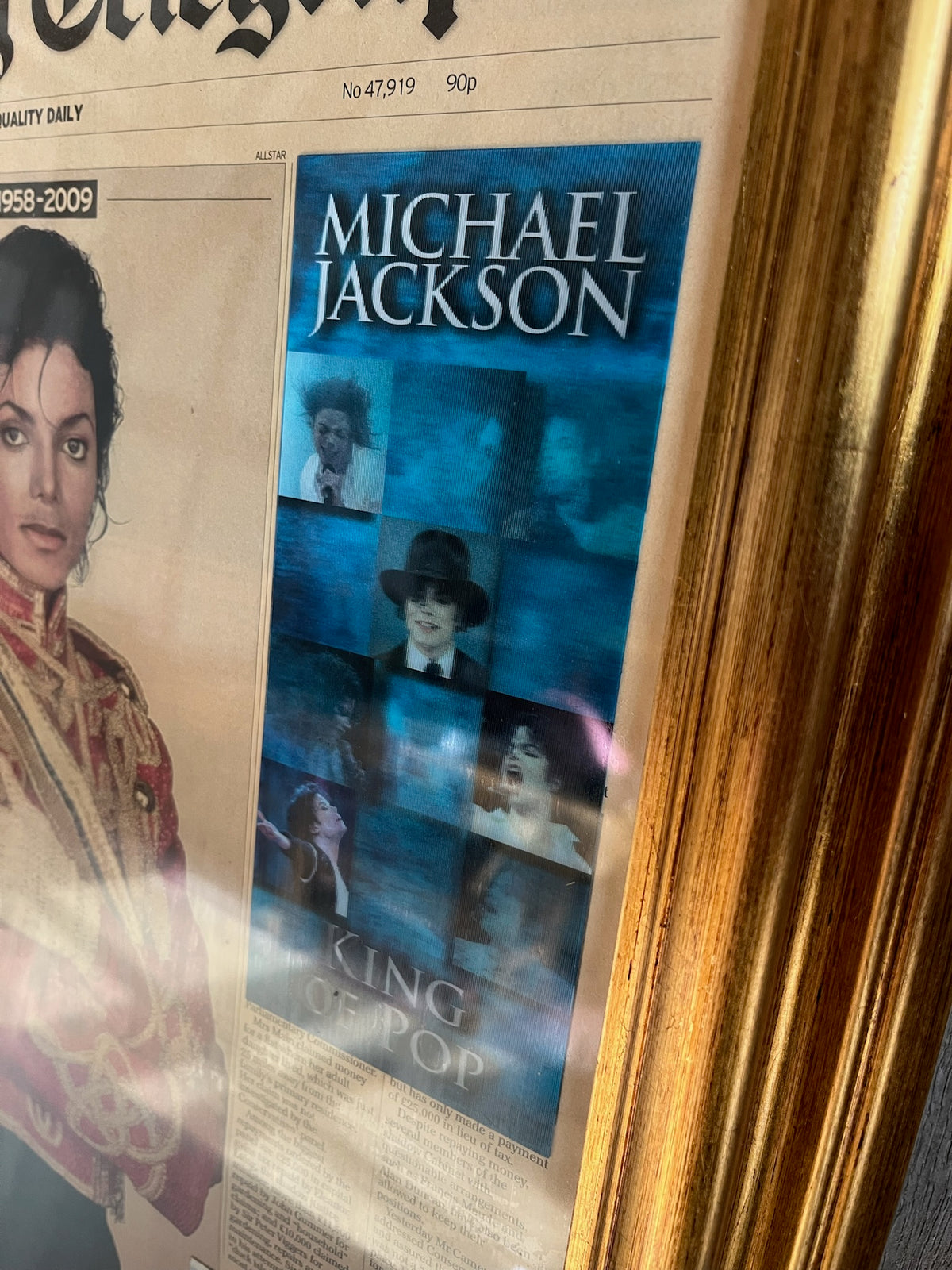 Framed Michael Jackson 'King of Pop' Memorabilia