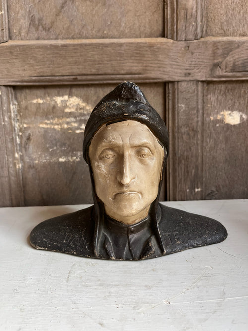 Antique Carved Dante Alighieri Bust