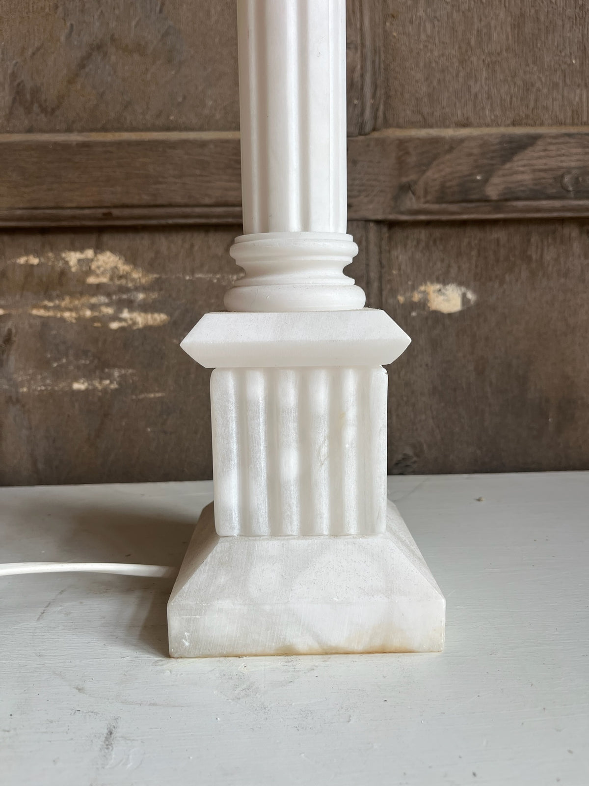 Alabaster Corinthian Column Table Lamp