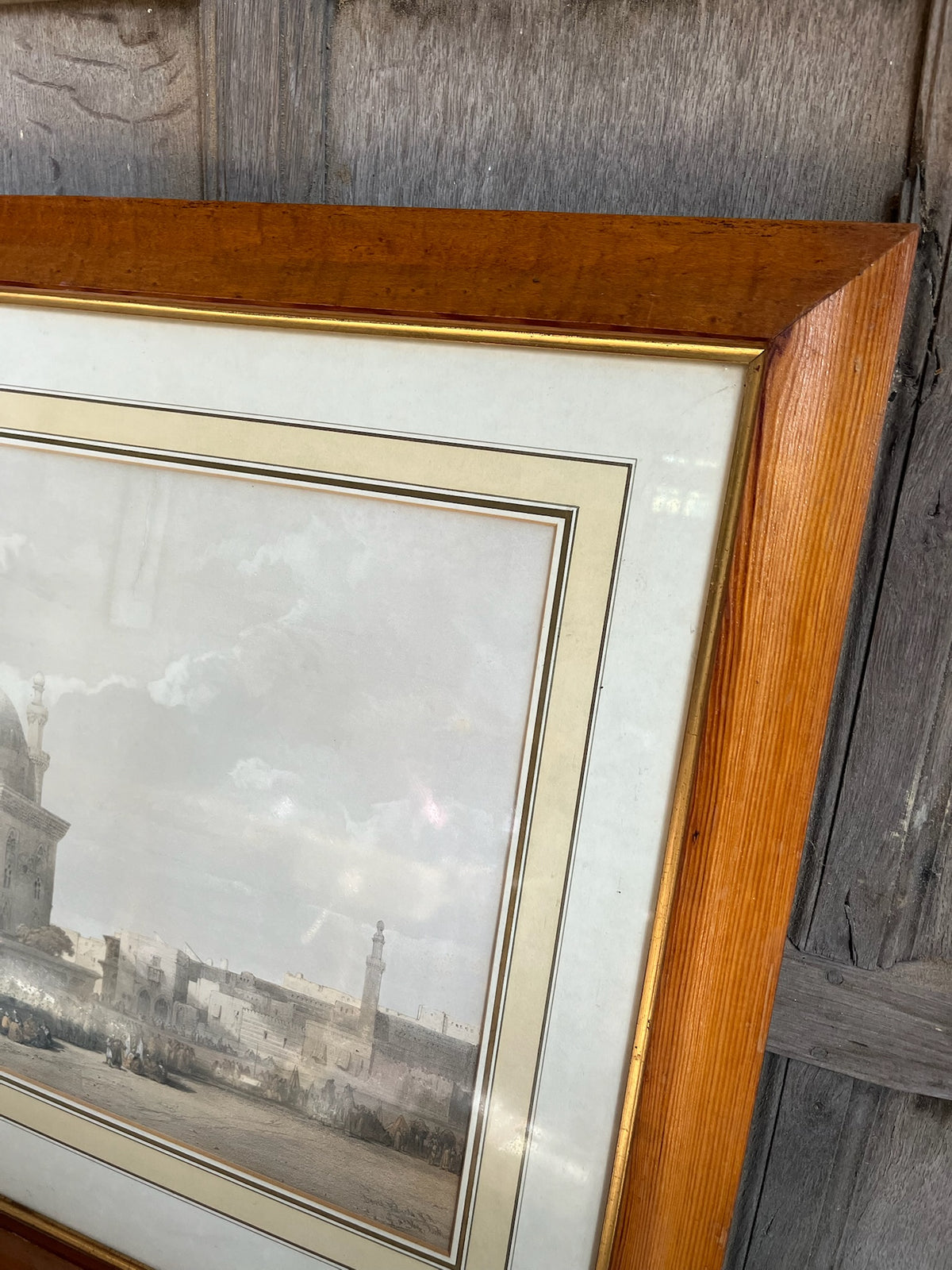 Framed Antique Cairo Mosque Engraving