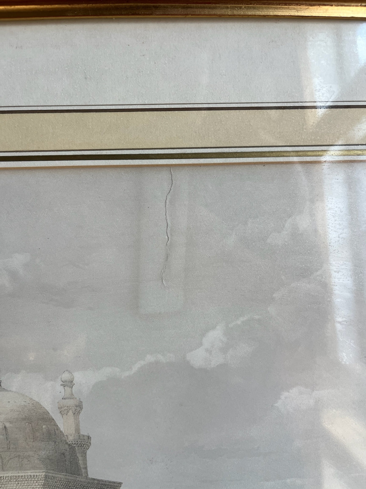Framed Antique Cairo Mosque Engraving