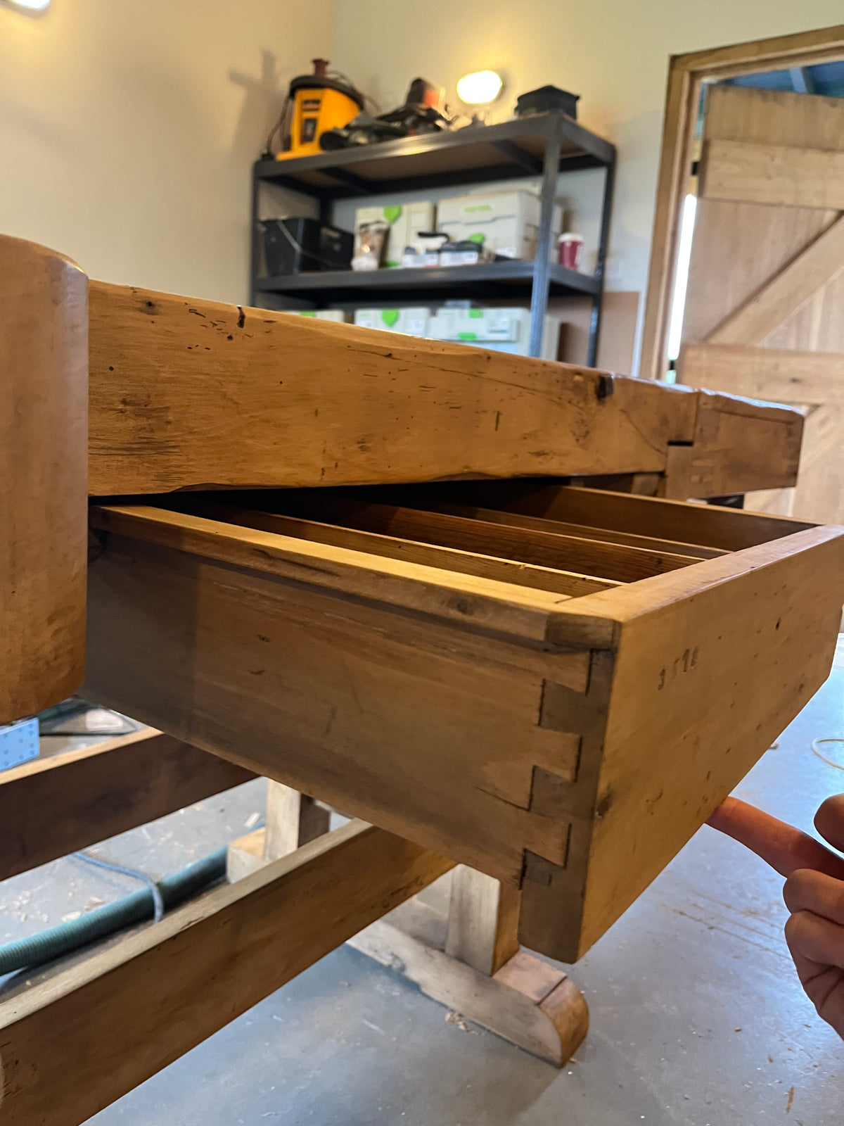Vintage Carpenters Workbench Hardwood