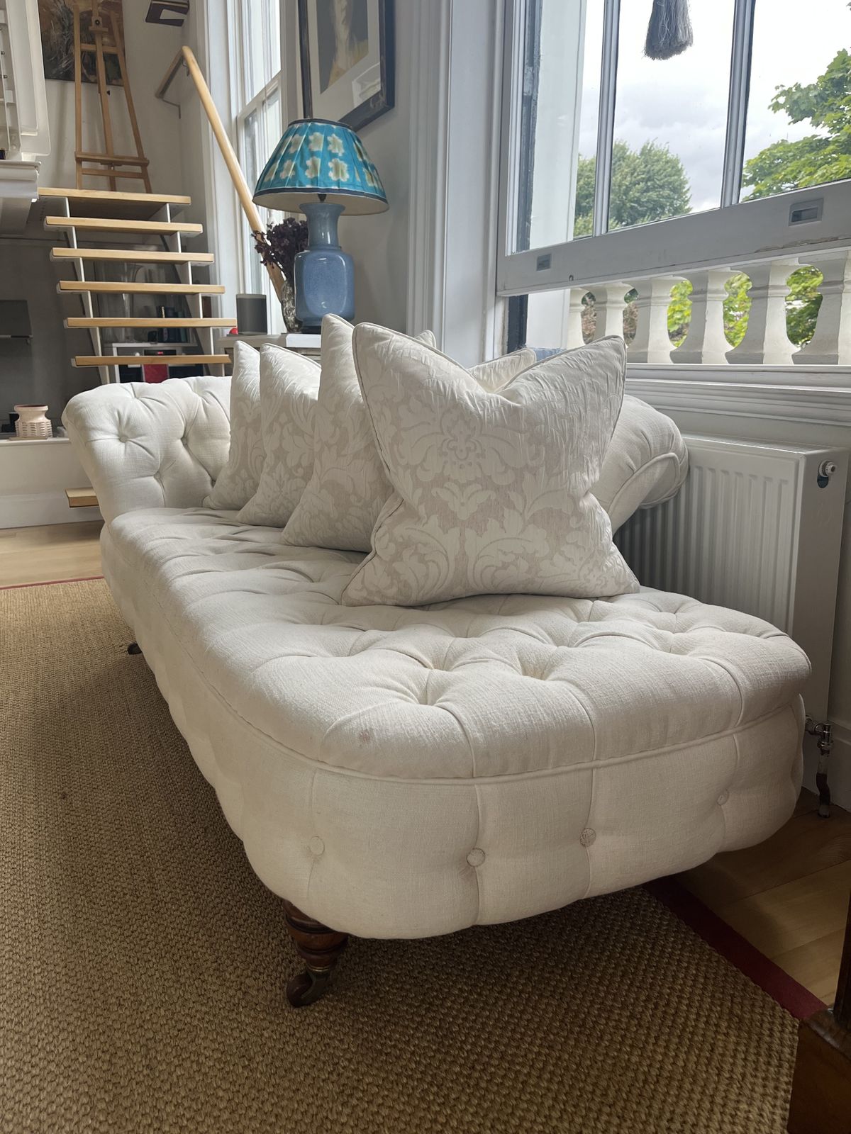 Scroll Arm Chaise Sofa