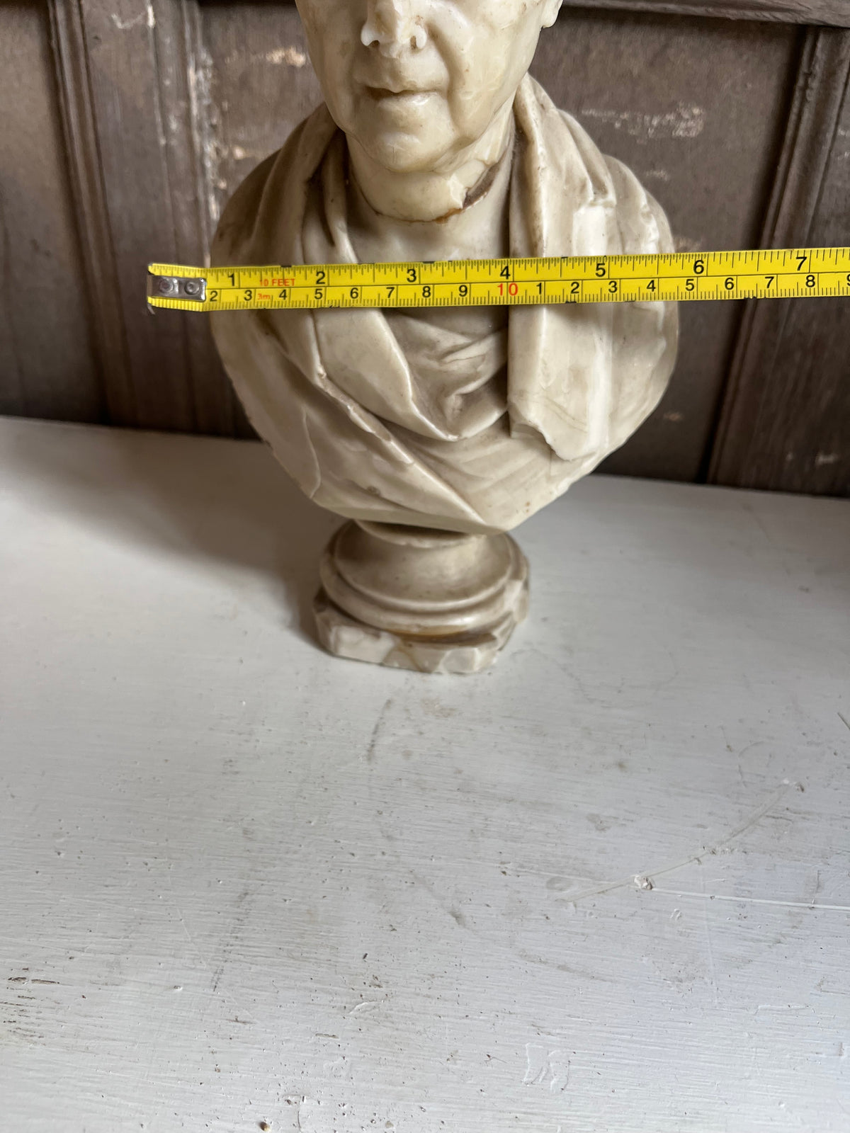 Carved Marble Portrait Bust of a Gentleman (signed)