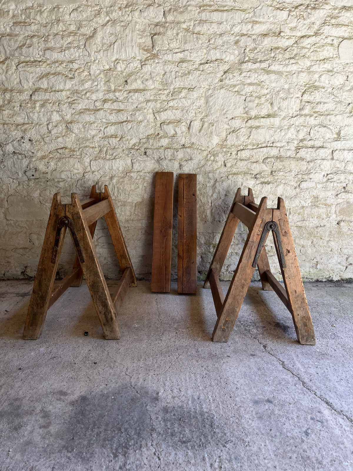 English pine trestle table