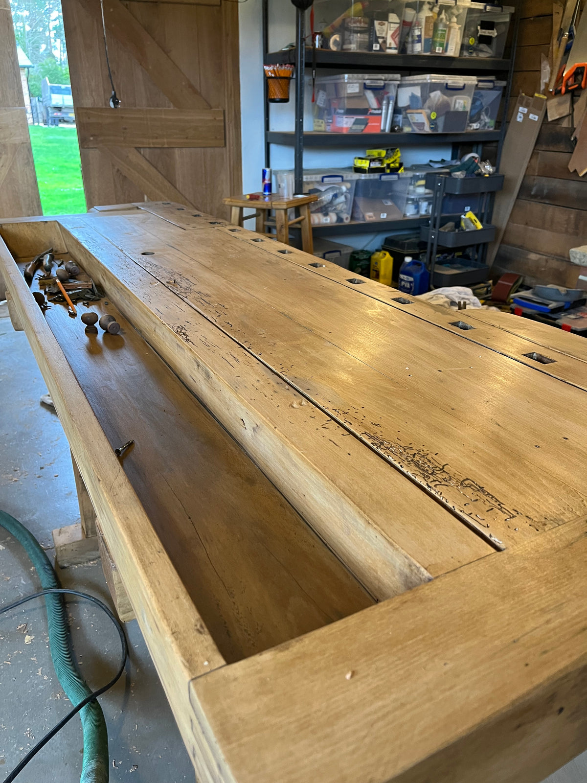 Vintage Carpenters Workbench Hardwood