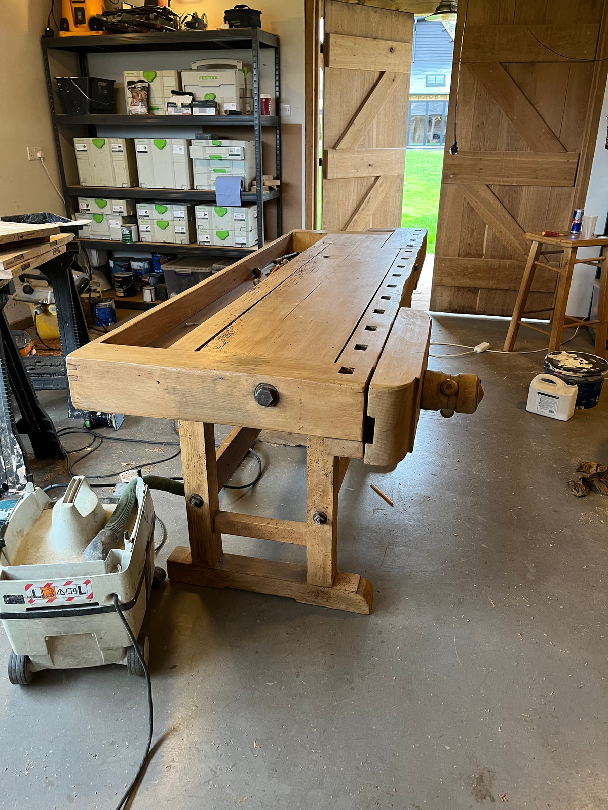 Vintage Carpenters Workbench Hardwood