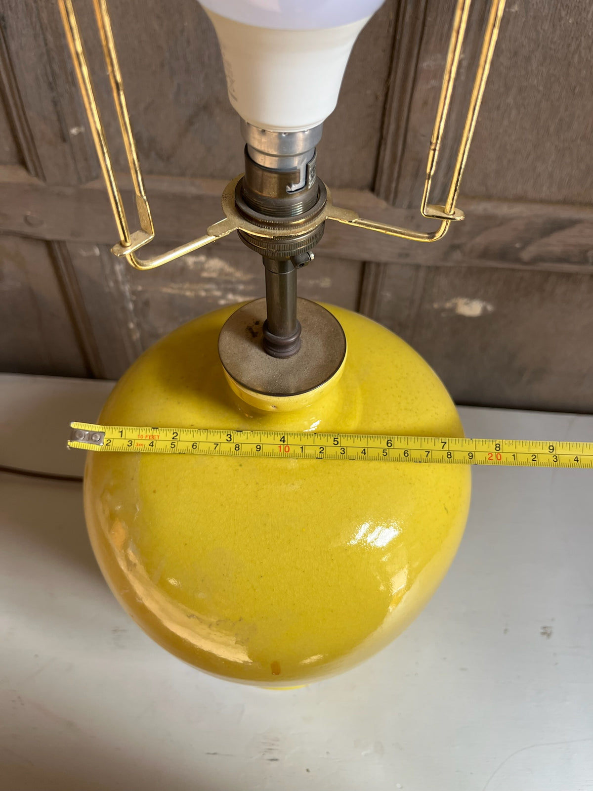 Yellow Ceramic Baluster Table Lamp