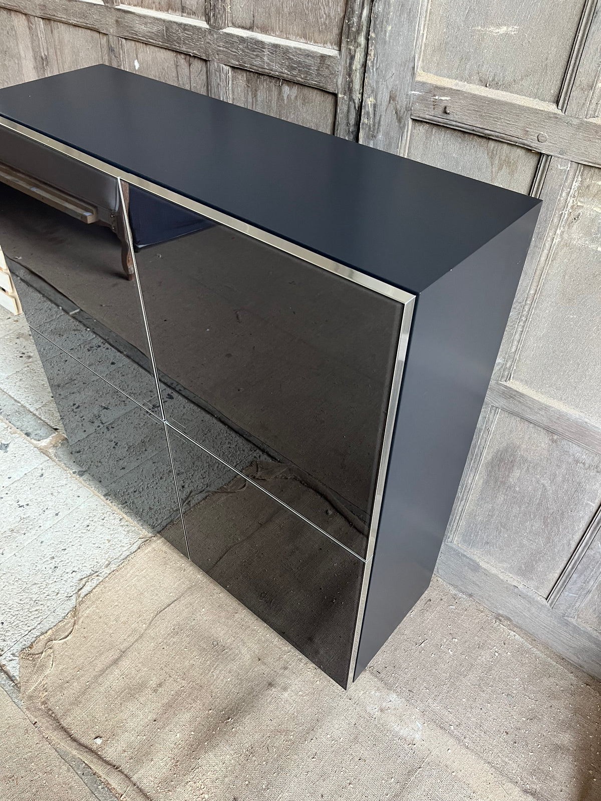 2 x Molteni Square Grey Gloss Cabinet. Rrp £5842 per cabinet