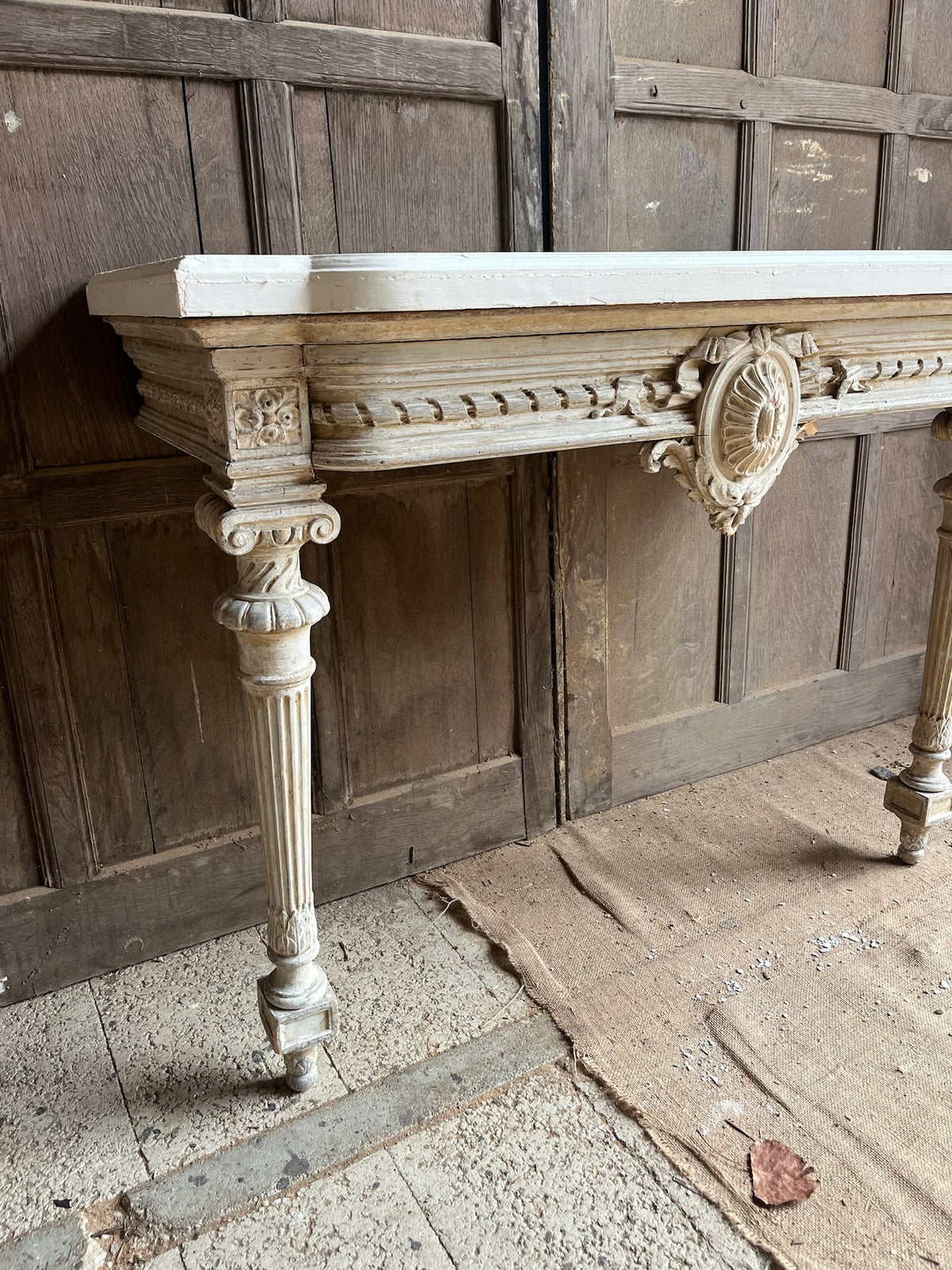 Antique Louis XVI Style Painted Console Table