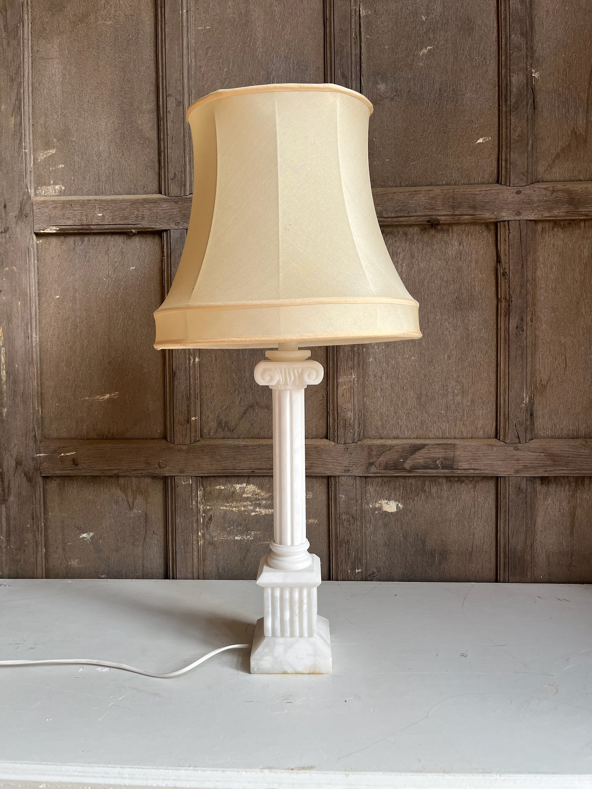 Alabaster Corinthian Column Table Lamp