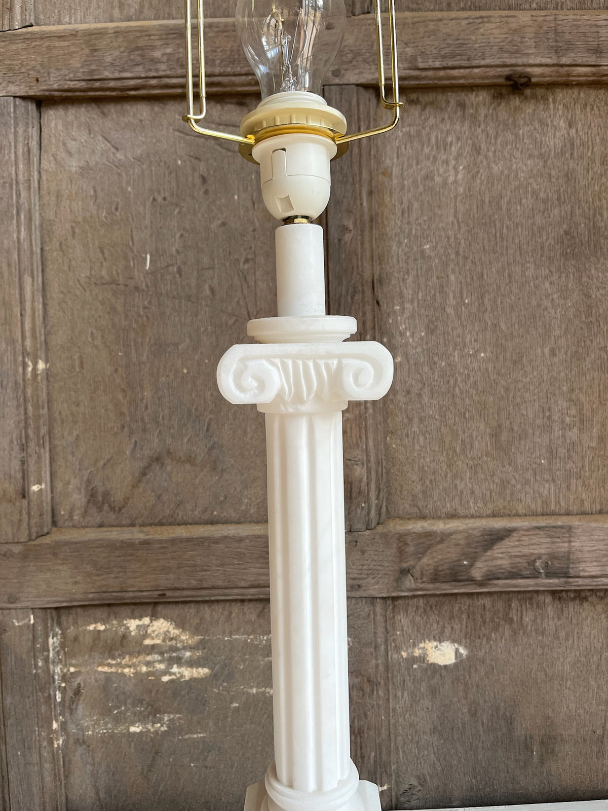Alabaster Corinthian Column Table Lamp