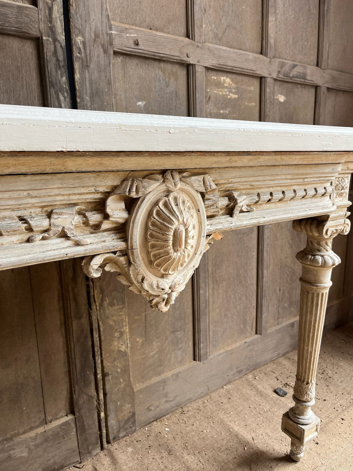Antique Louis XVI Style Painted Console Table