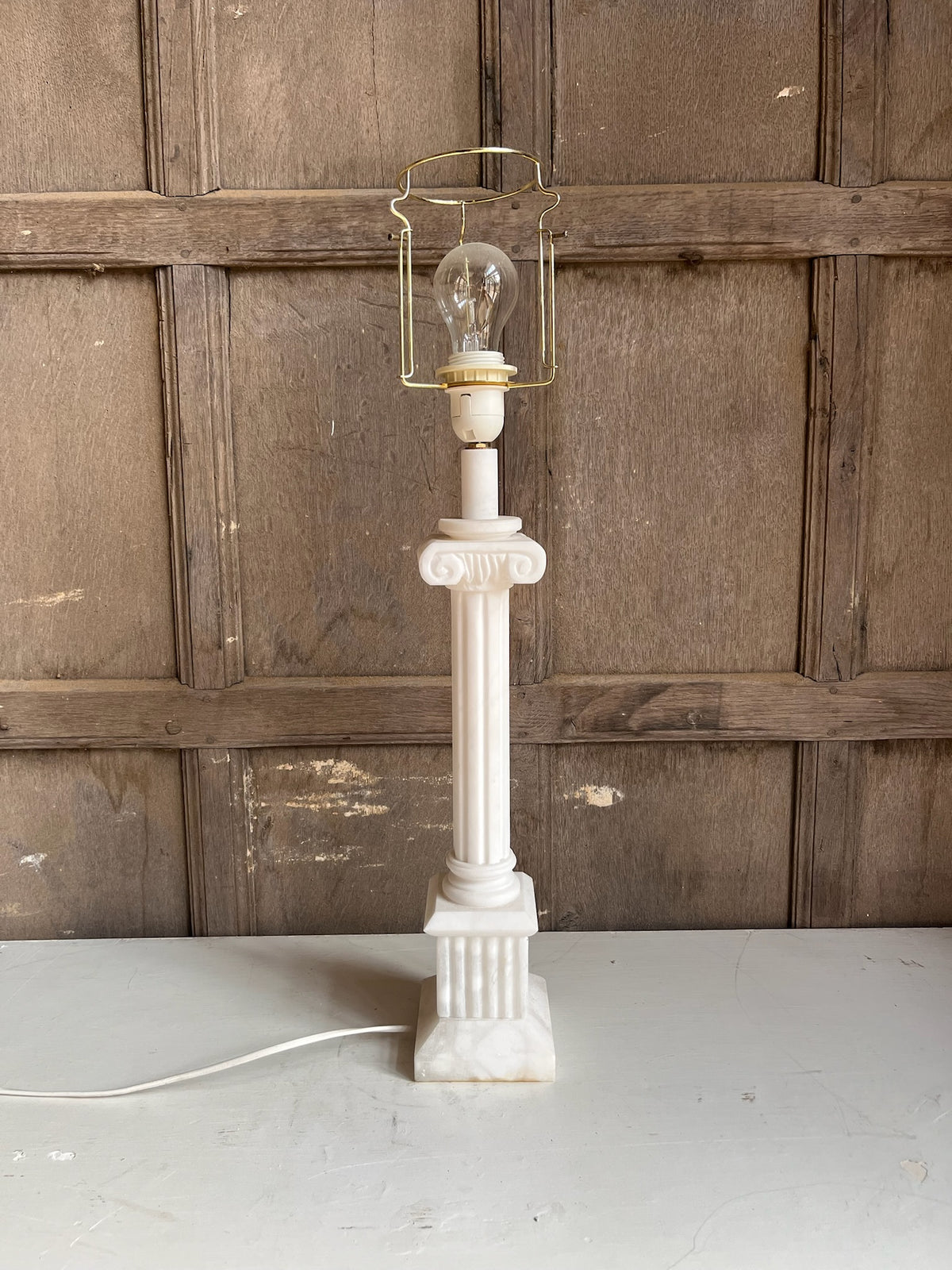 Alabaster Corinthian Column Table Lamp