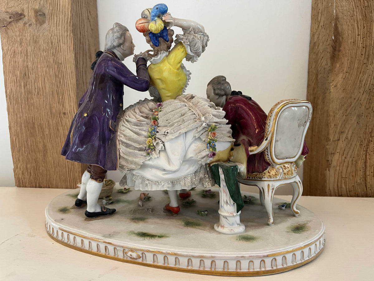 Continental Porcelain Figural Lace Group