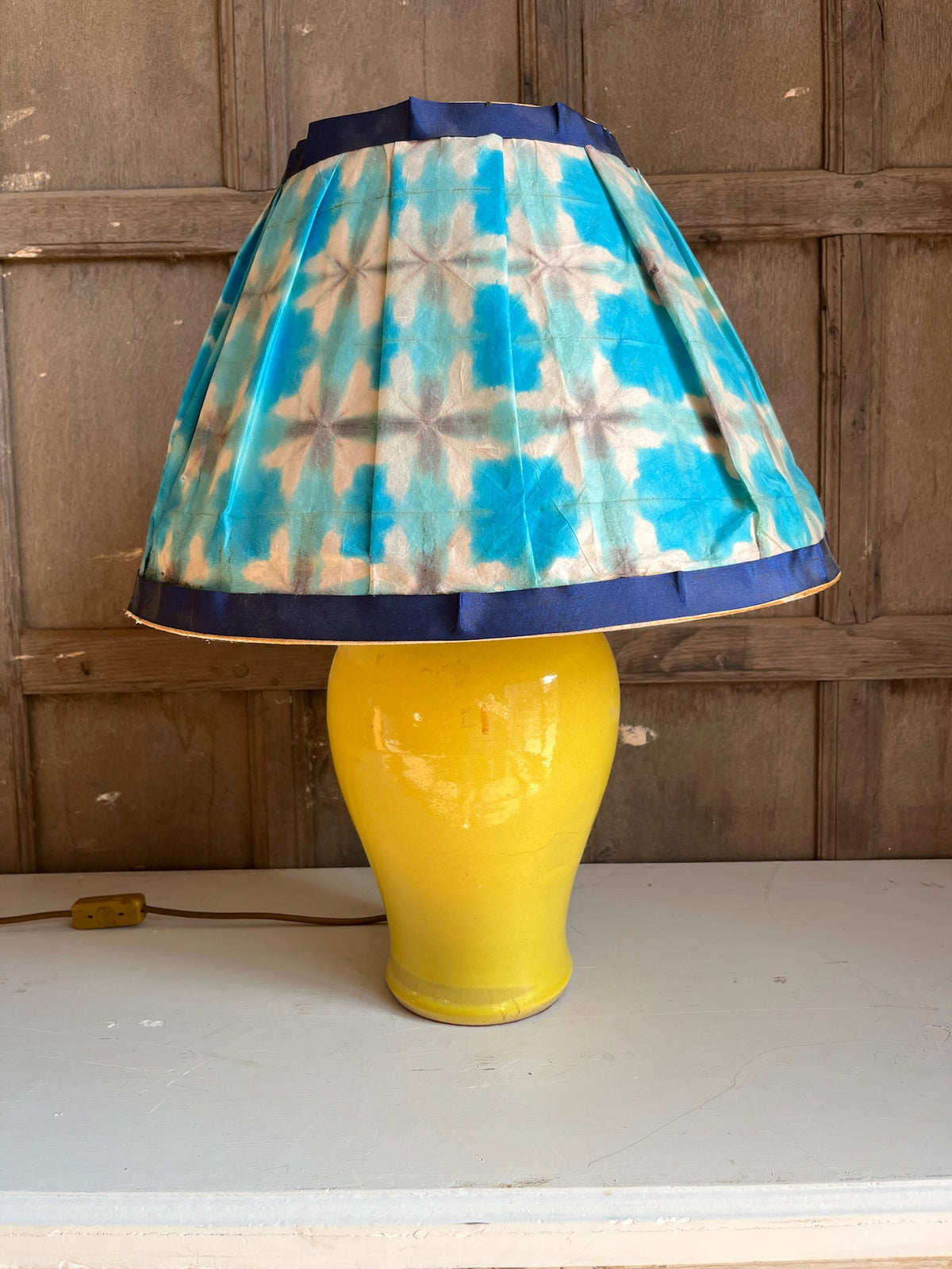 Yellow Ceramic Baluster Table Lamp
