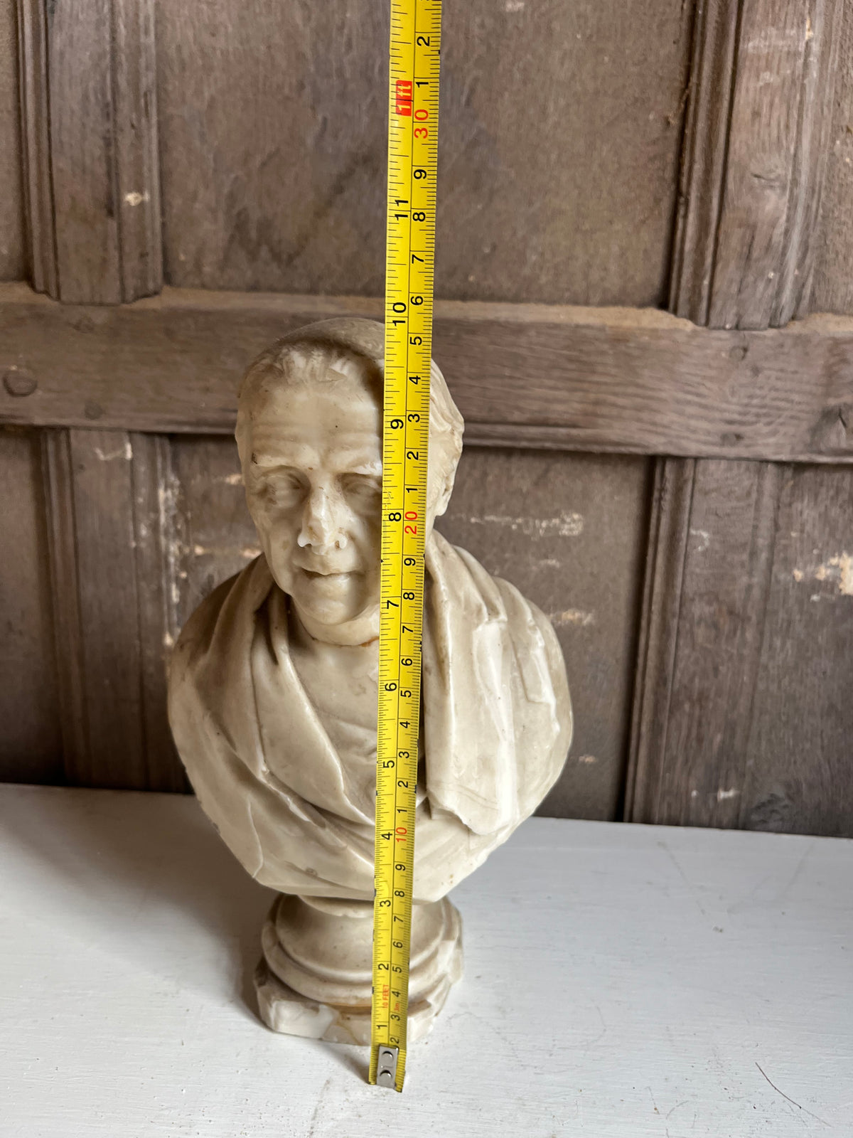 Carved Marble Portrait Bust of a Gentleman (signed)