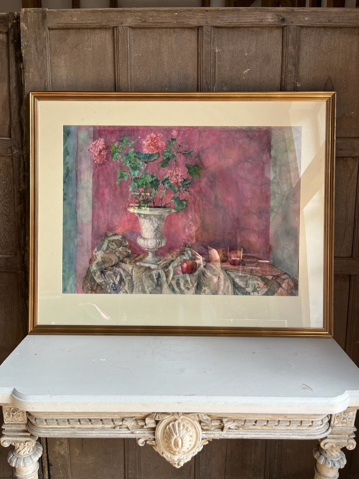 Framed Watercolour Still Life of Roses (signed)