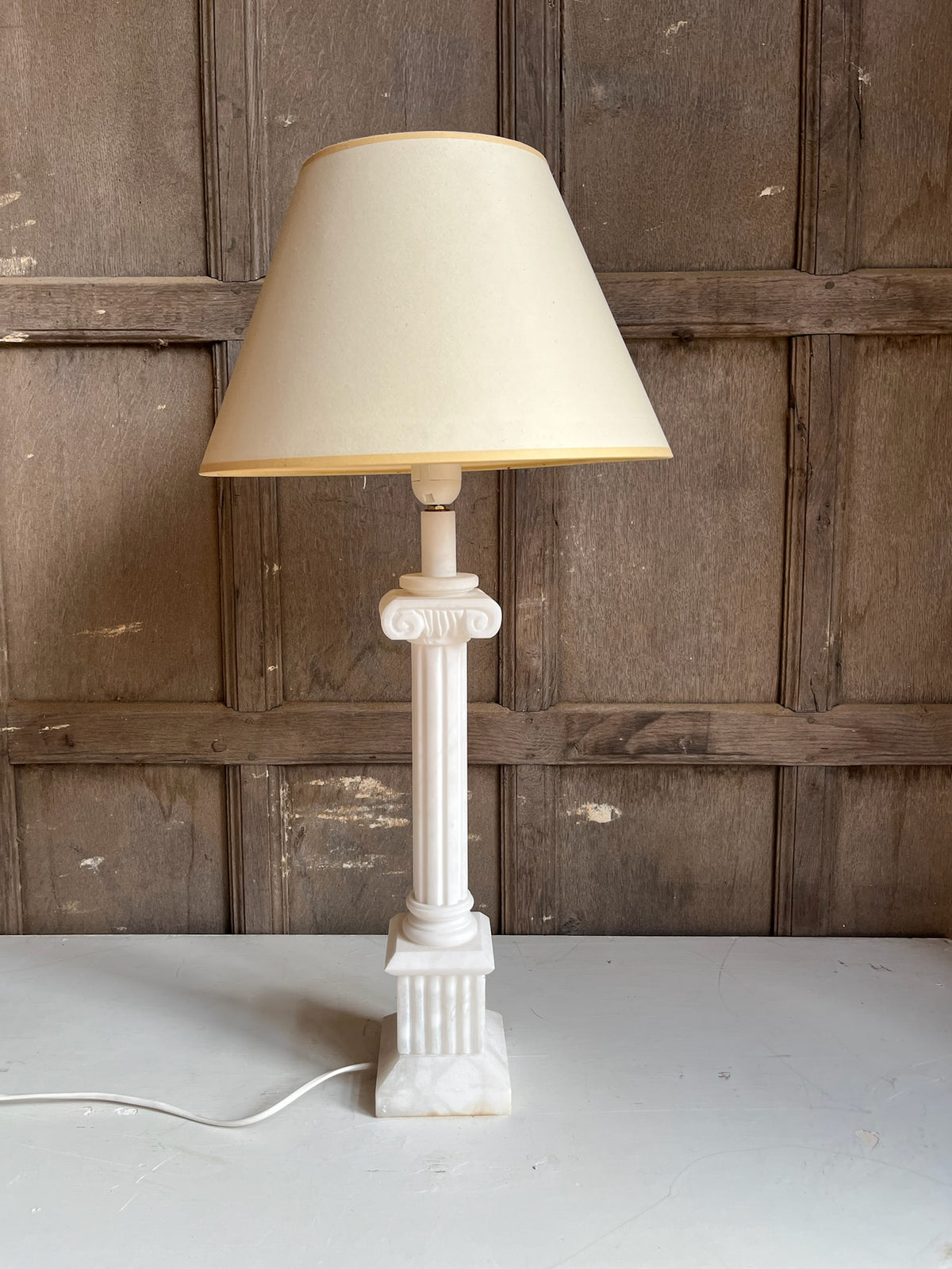 Alabaster Corinthian Column Table Lamp