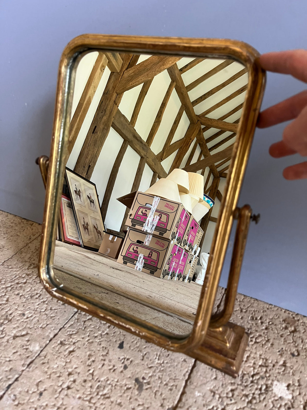 Gilt-Framed Wall Mirror (A)