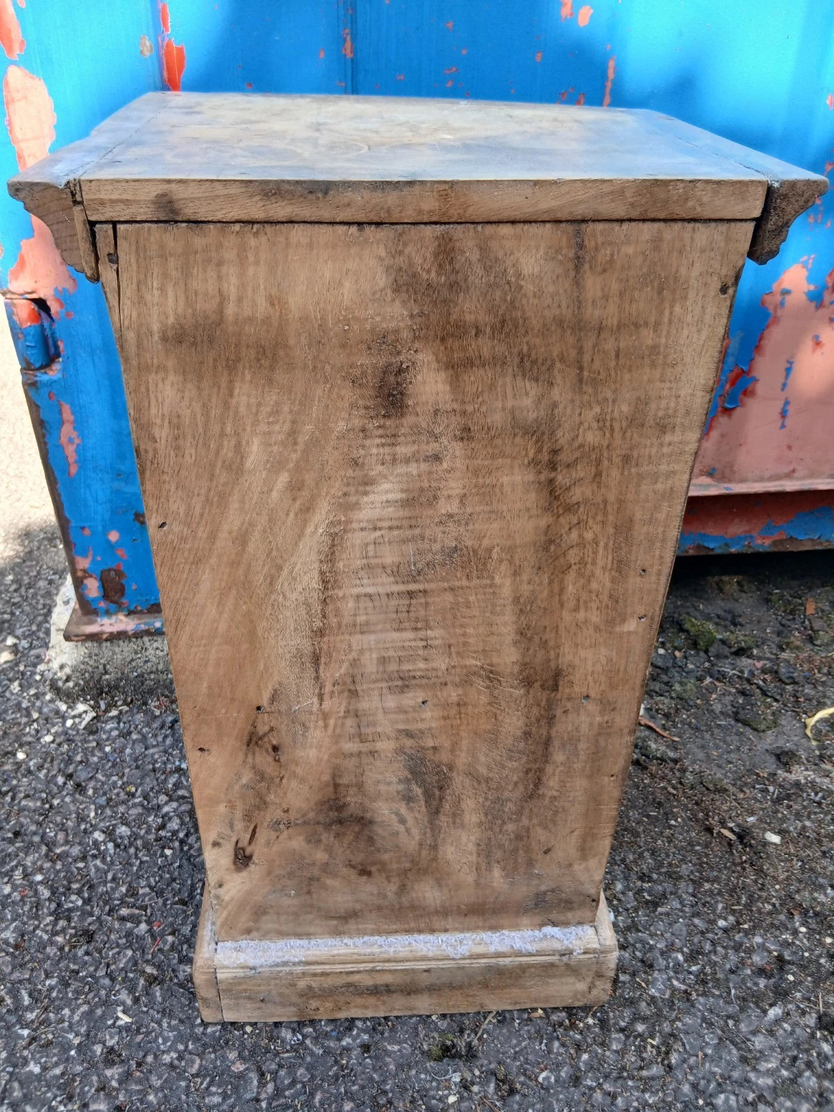 Vintage Rustic Spanish Pine Bedside Cabinet with Hand Forged Iron Hardware
