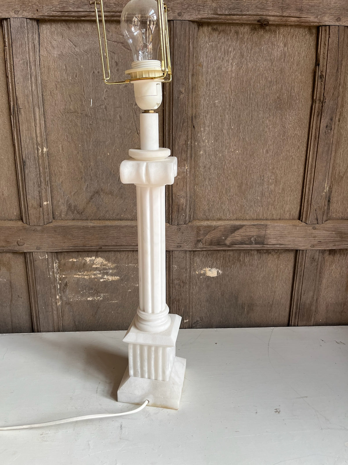 Alabaster Corinthian Column Table Lamp