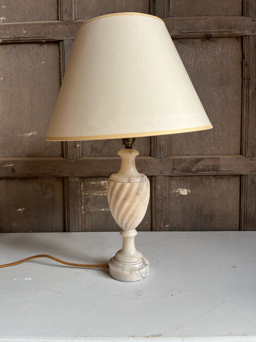Alabaster Spiral-Carved Marble Lamp