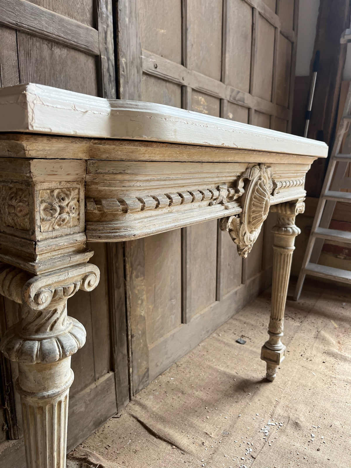 Antique Louis XVI Style Painted Console Table