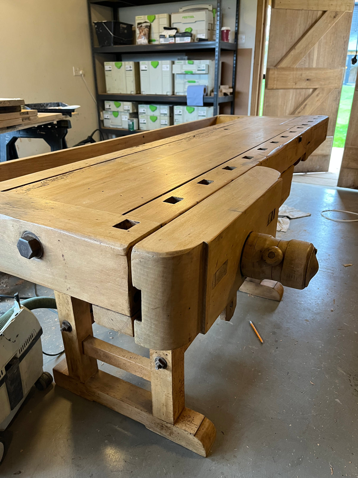Vintage Carpenters Workbench Hardwood