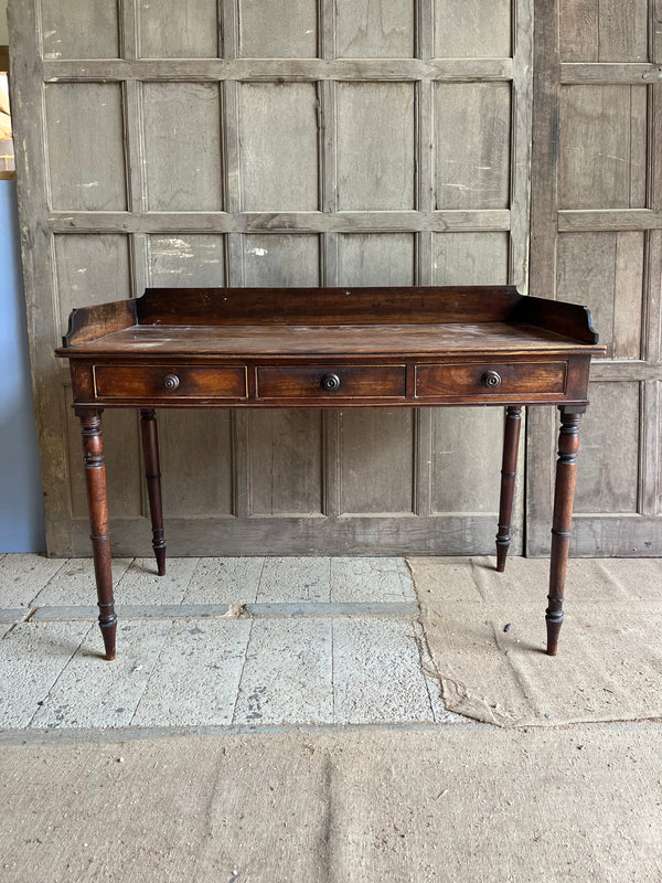 William IV Mahogany Gallery-Back Desk Side Table