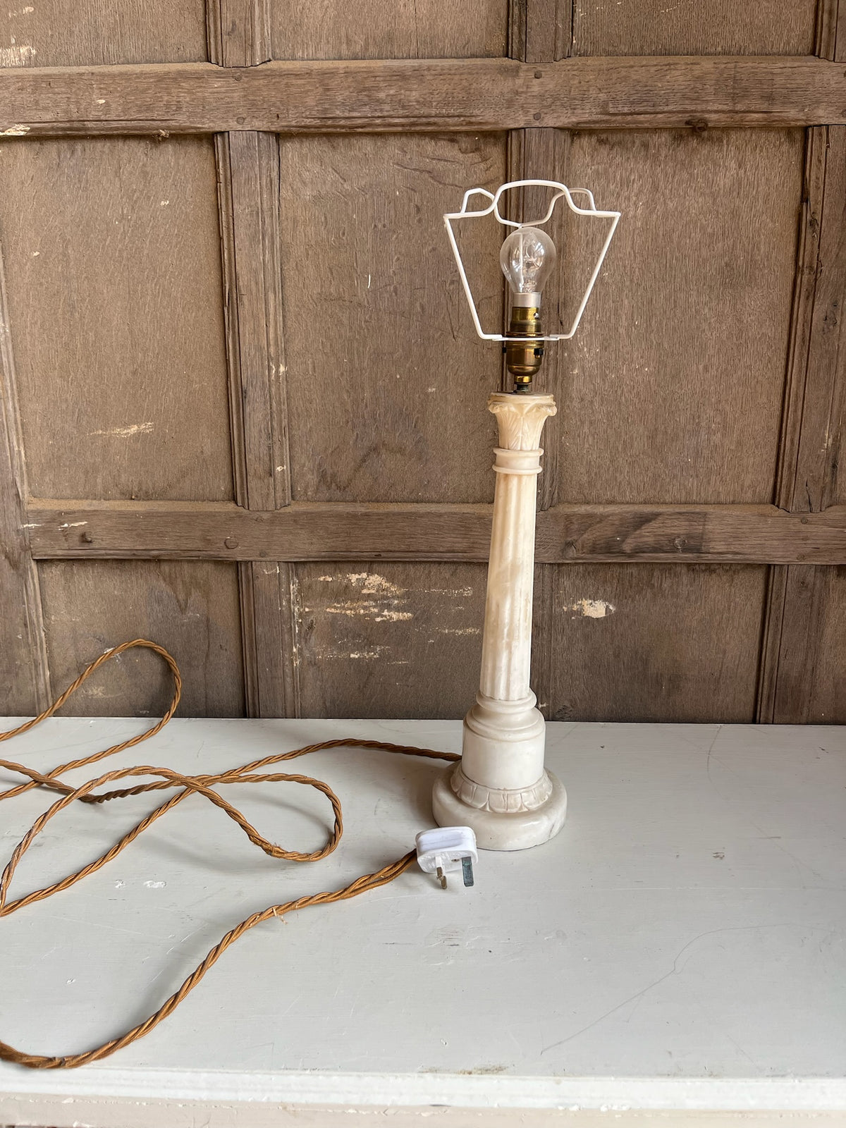 Alabaster Column Table Lamp