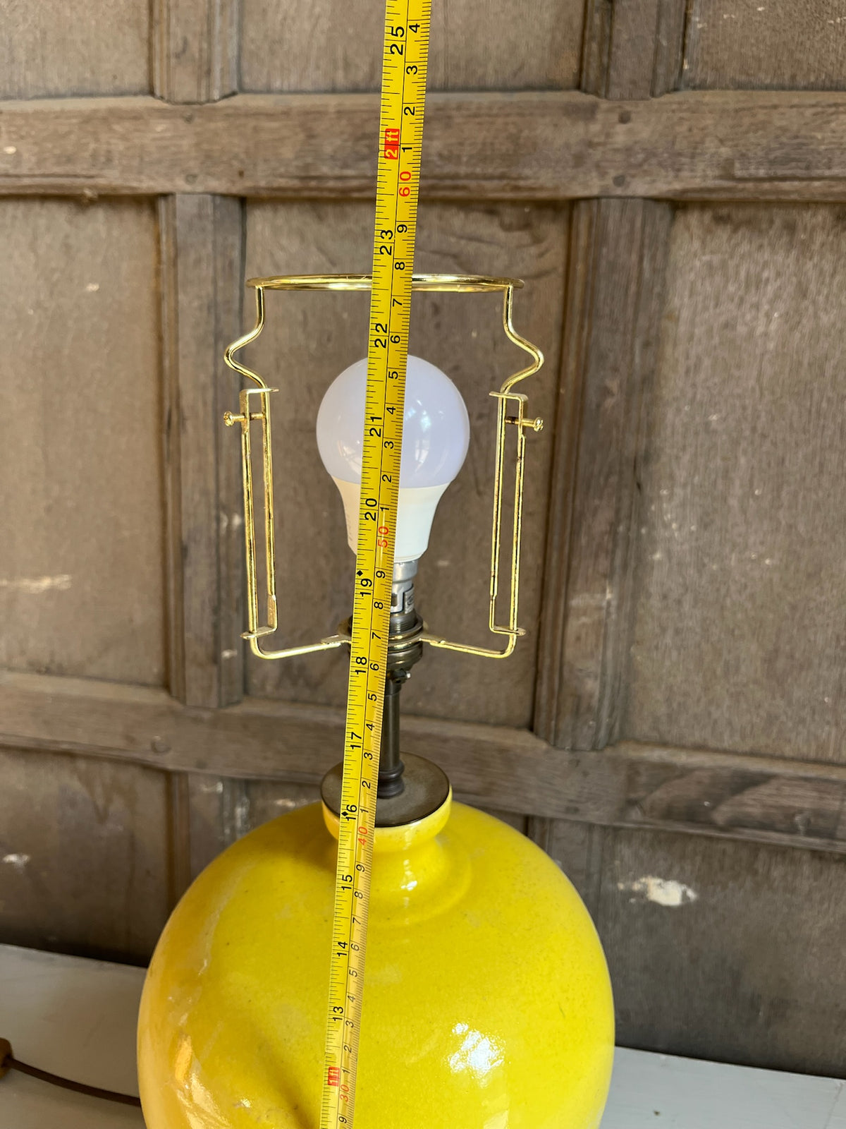 Yellow Ceramic Baluster Table Lamp