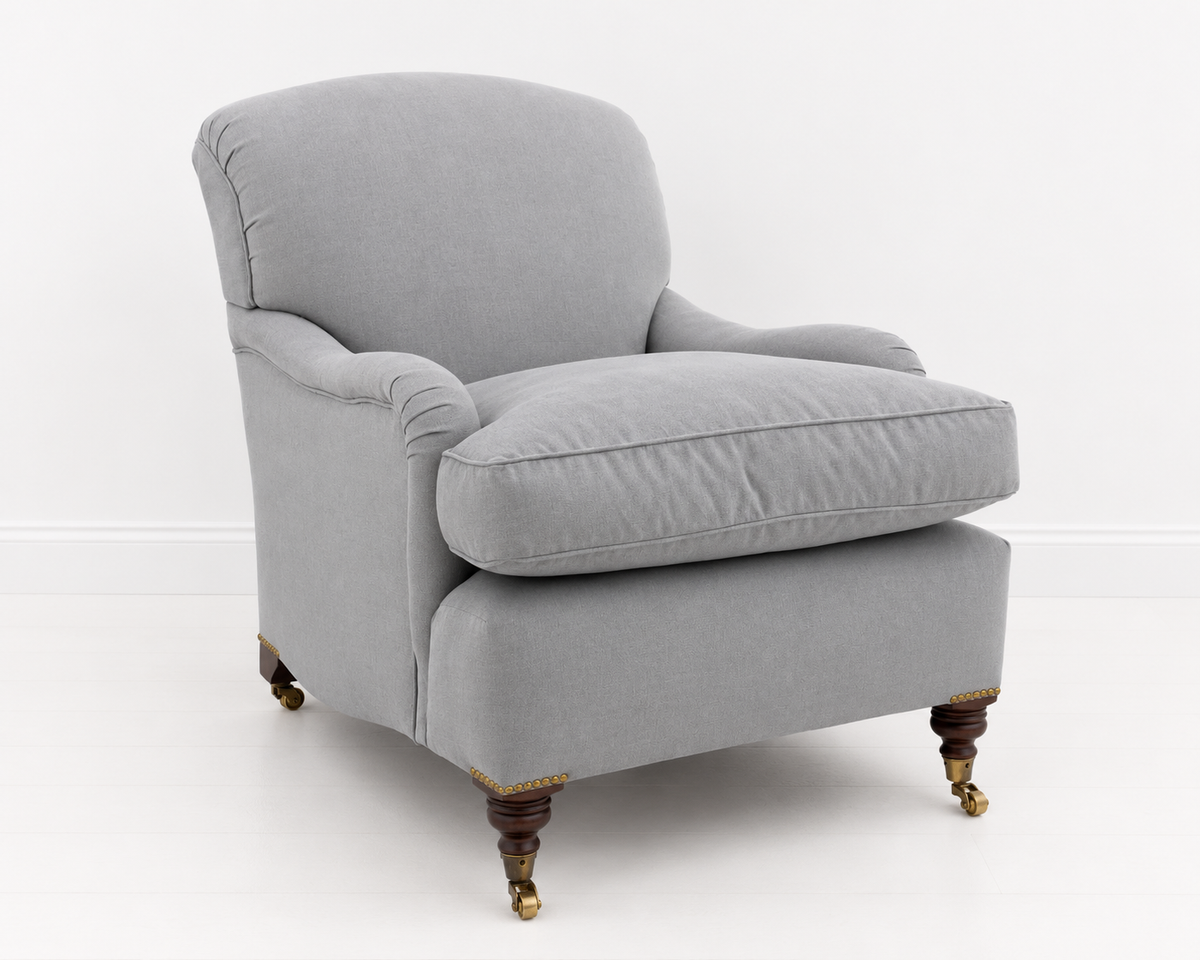 George Smith Medium Size Signature Armchair, Dove Grey