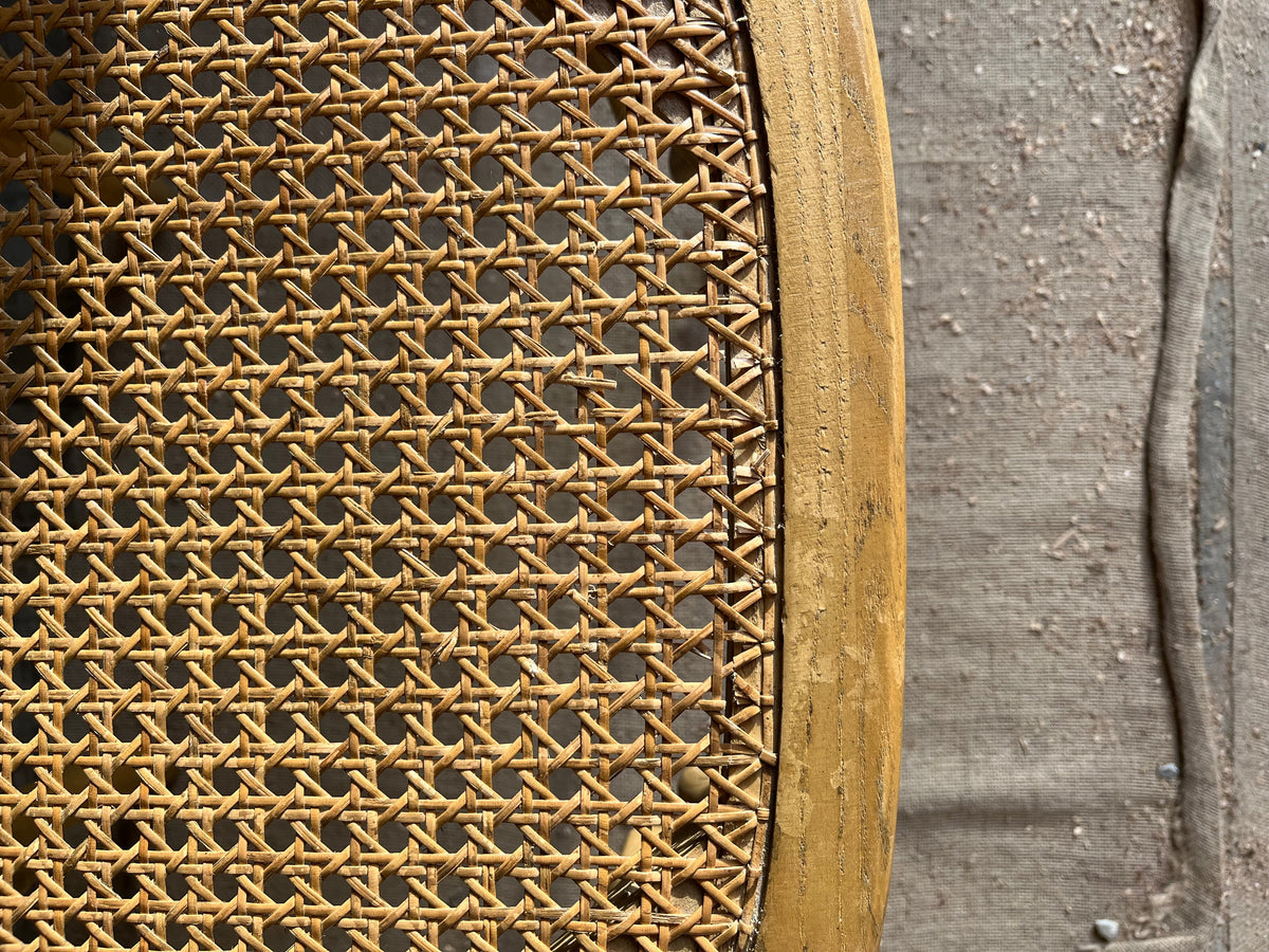 Set of Oka Oak Cross-Back Caned Dining Chairs