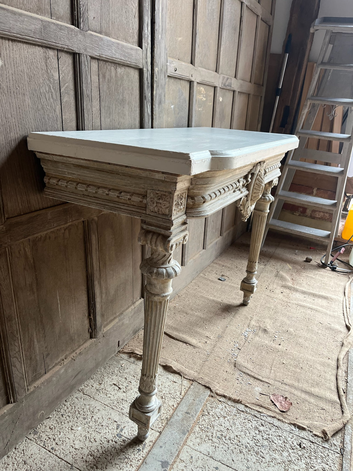 Antique Louis XVI Style Painted Console Table