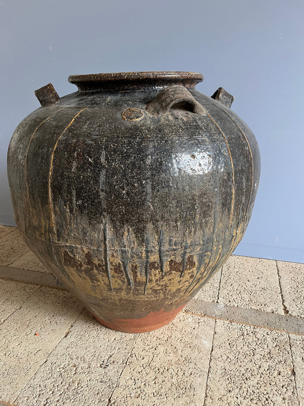 Large Antique Glazed Storage Jar