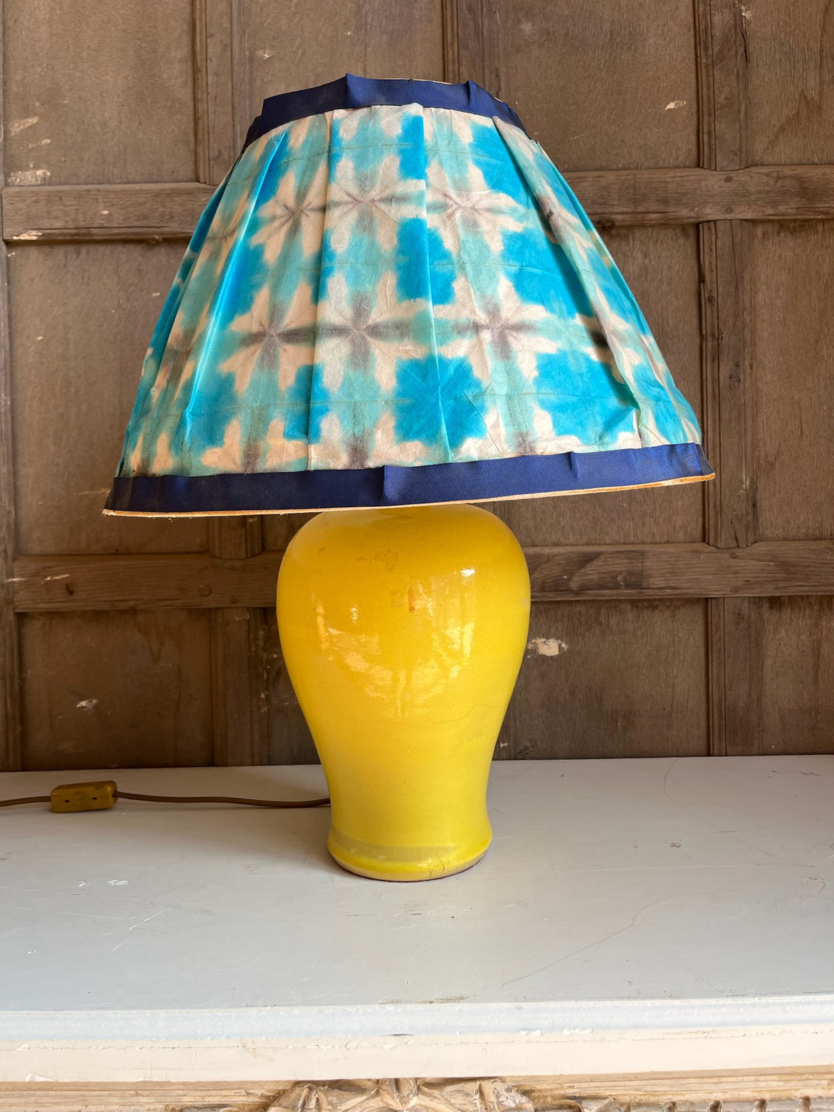 Yellow Ceramic Baluster Table Lamp