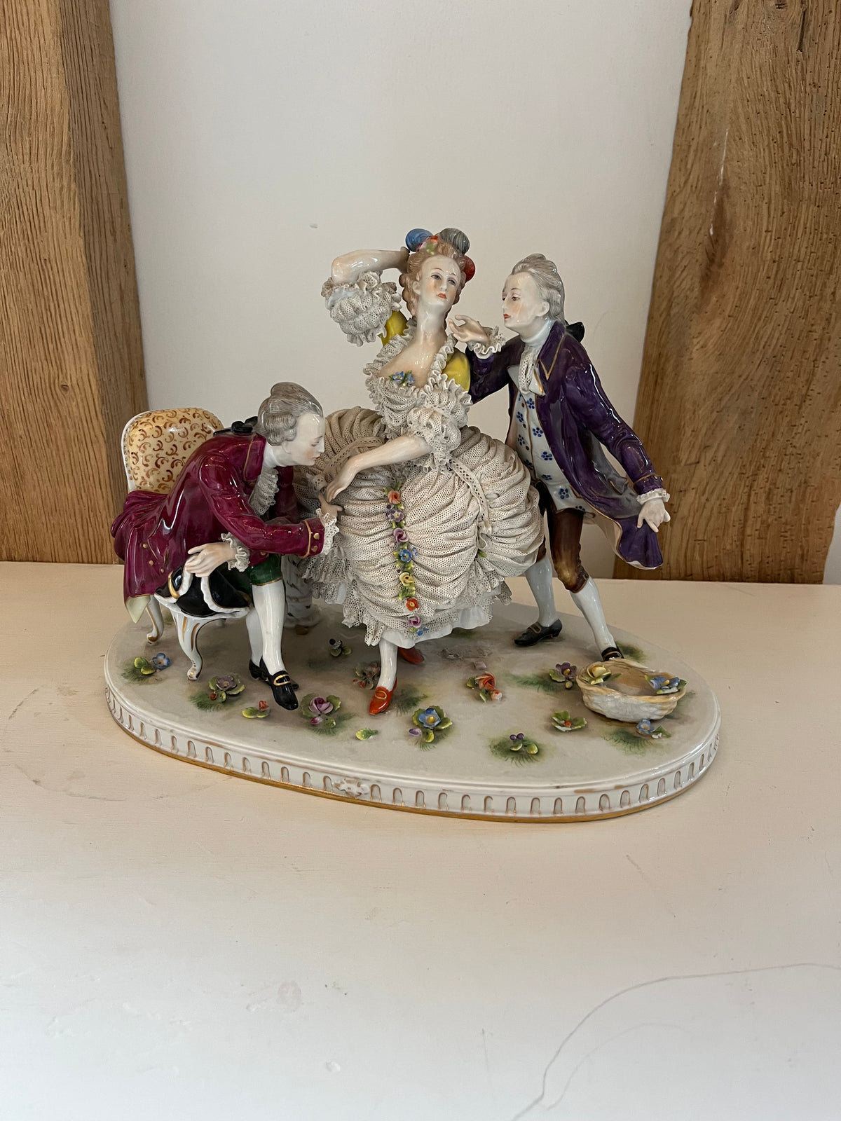Continental Porcelain Figural Lace Group