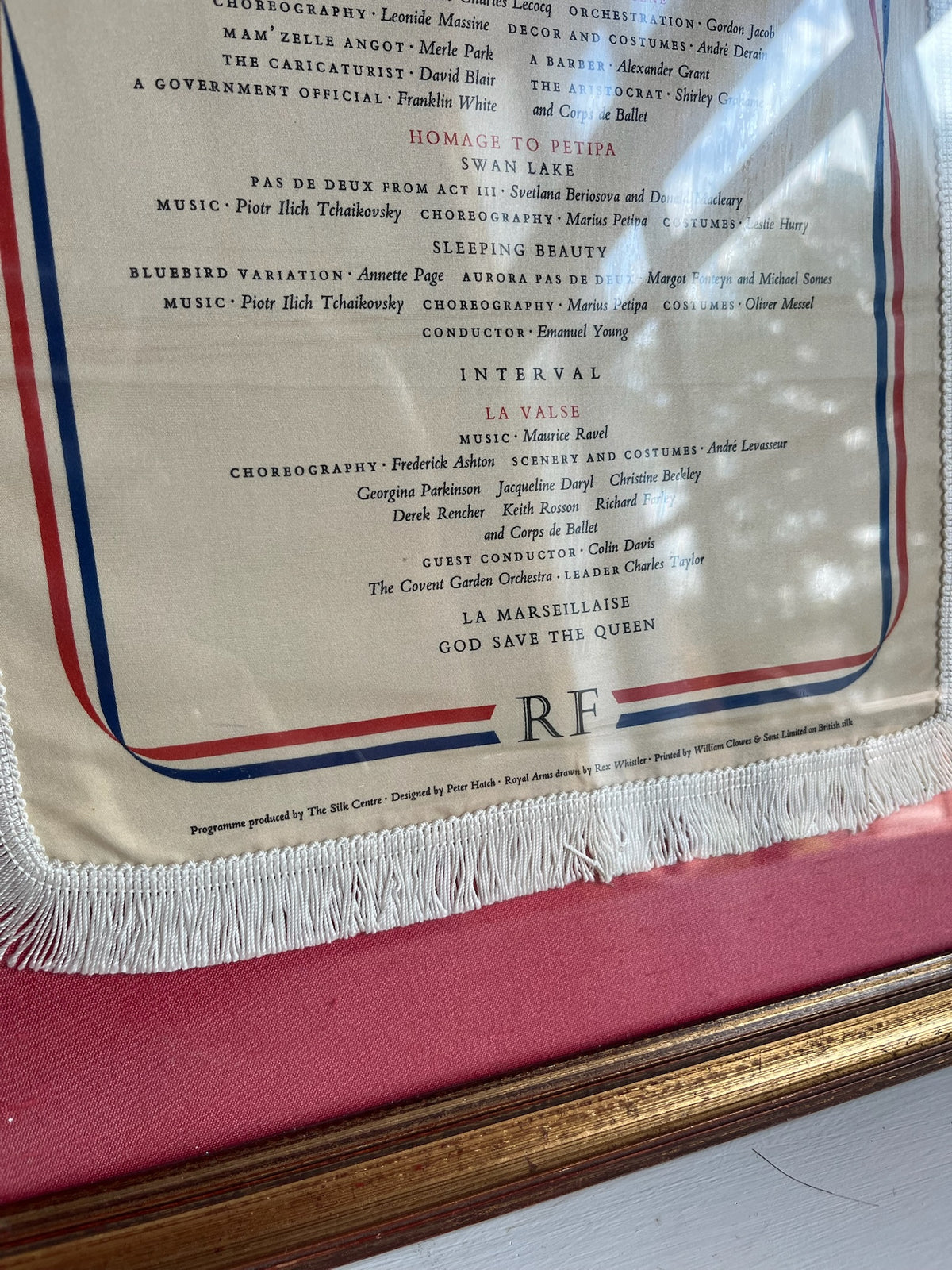Framed Royal Opera House Gala Performance Silk Programme