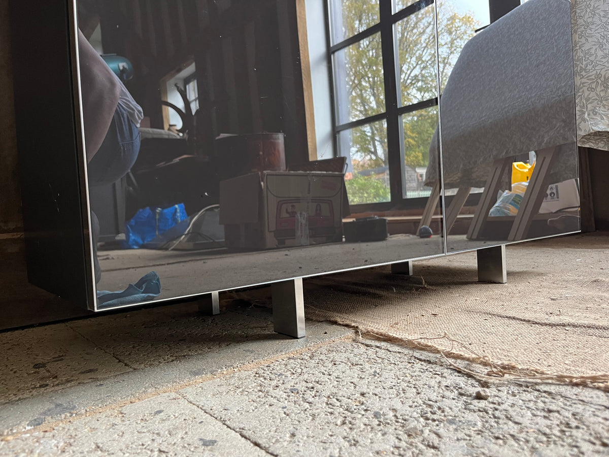2 x Molteni Square Grey Gloss Cabinet. Rrp £5842 per cabinet