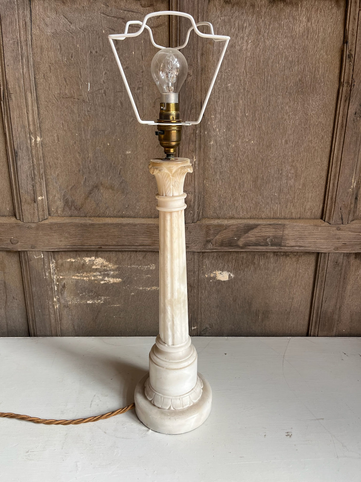 Alabaster Column Table Lamp
