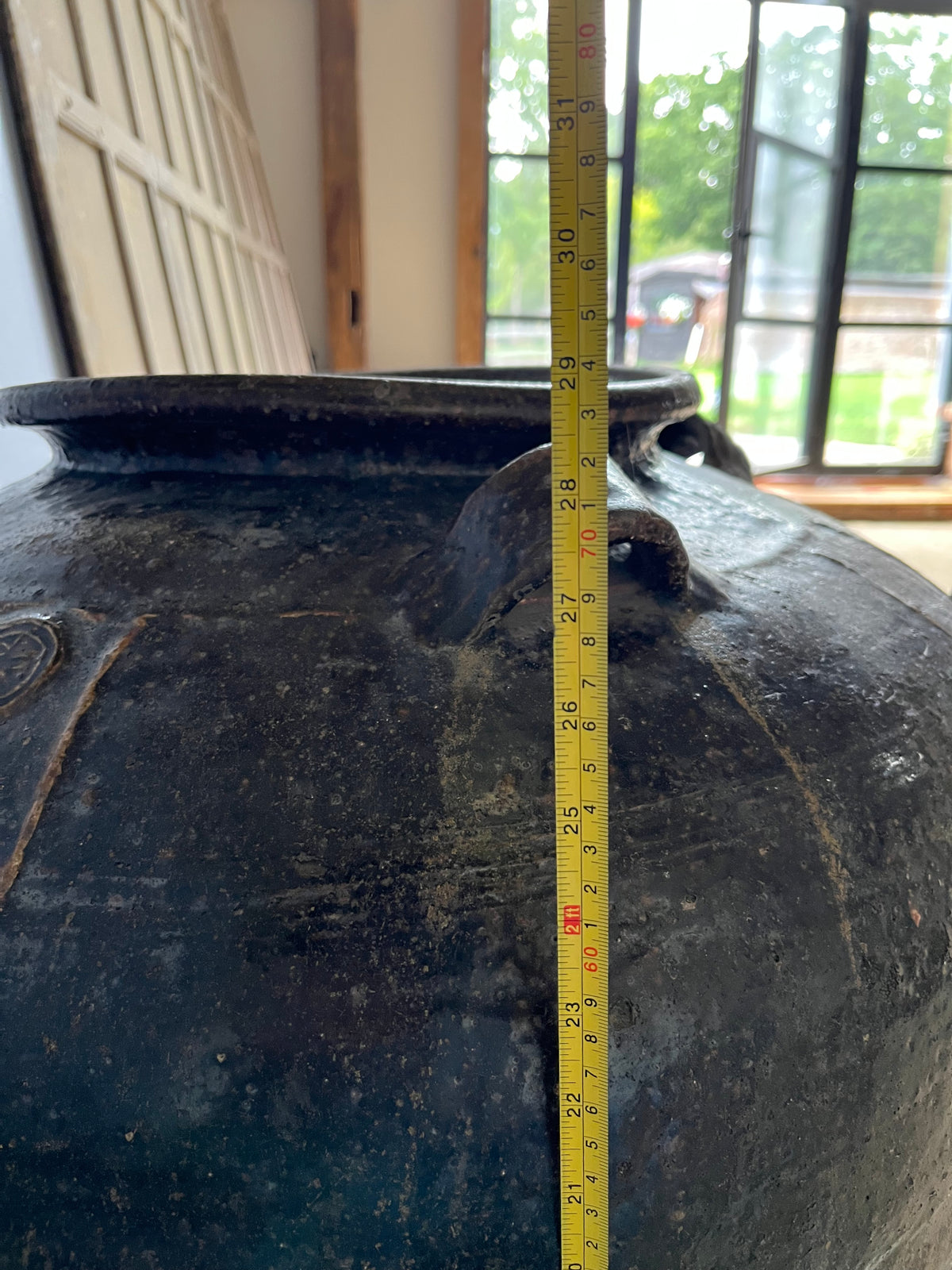 Large Antique Glazed Storage Jar