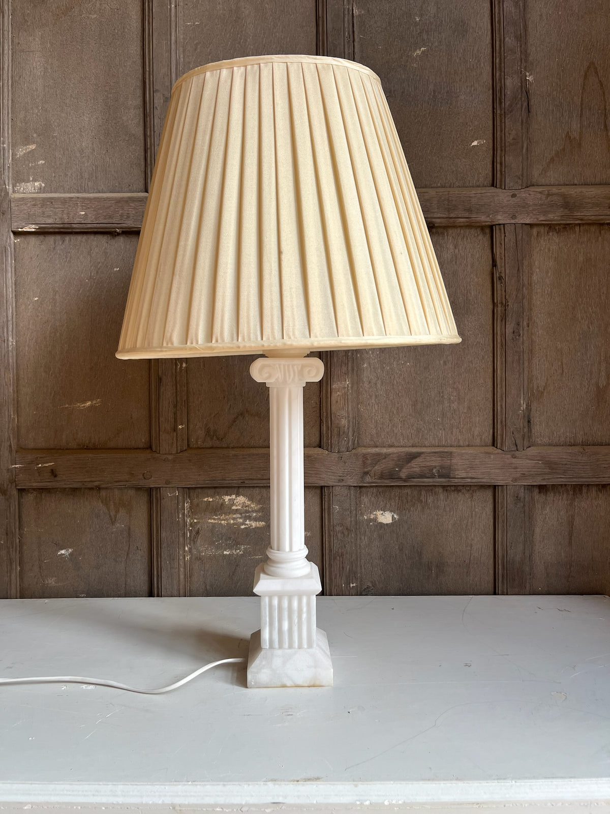 Alabaster Corinthian Column Table Lamp