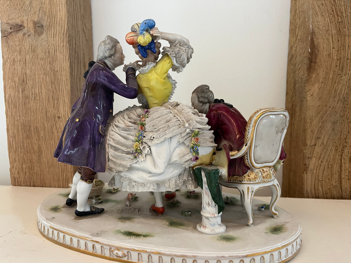 Continental Porcelain Figural Lace Group